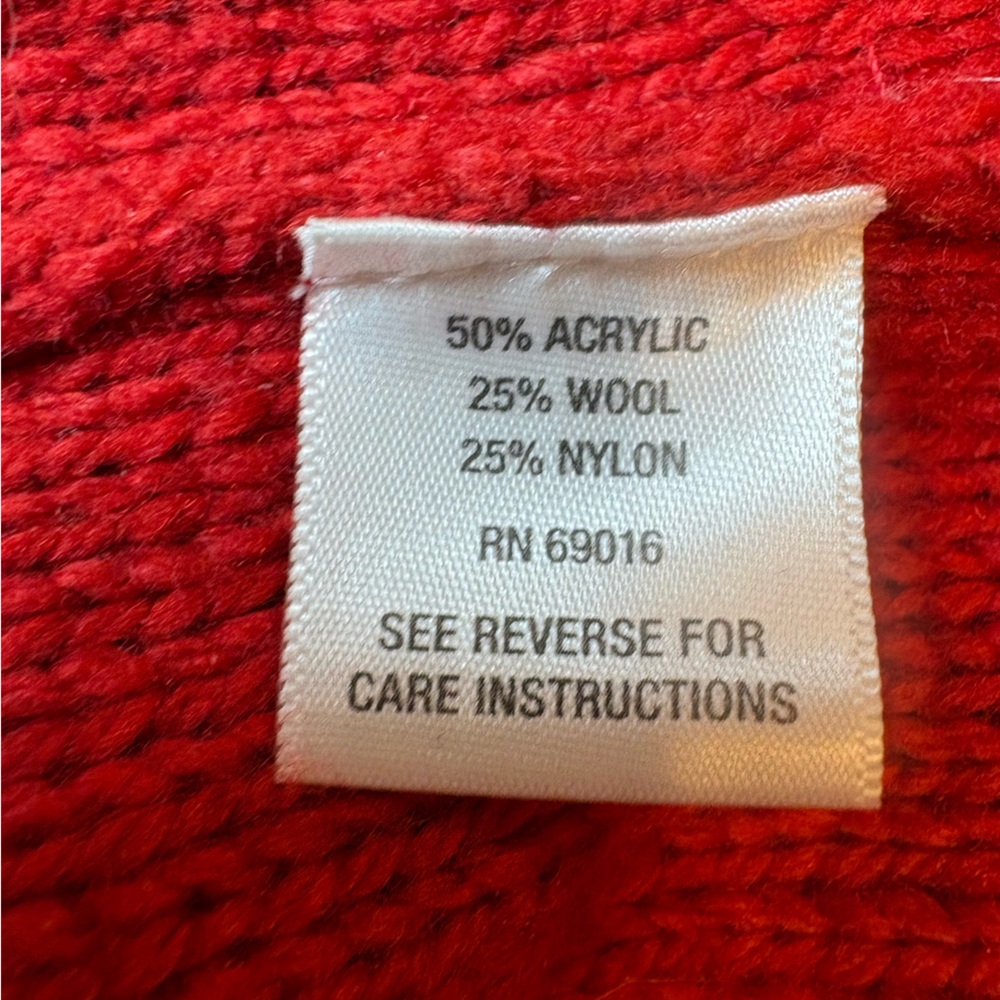 Studio Works Red Cable Knit Pullover Sweater Wool… - image 6